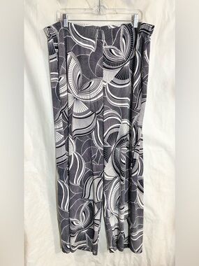 Chicos Abstract Wide Leg Slinky Pants Sz 3 Short XL Travelers Cruise Resort